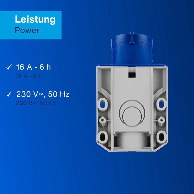 REV 0510615555 Caravan, CEE plug wall 230V, 3-pin, 1Ph +