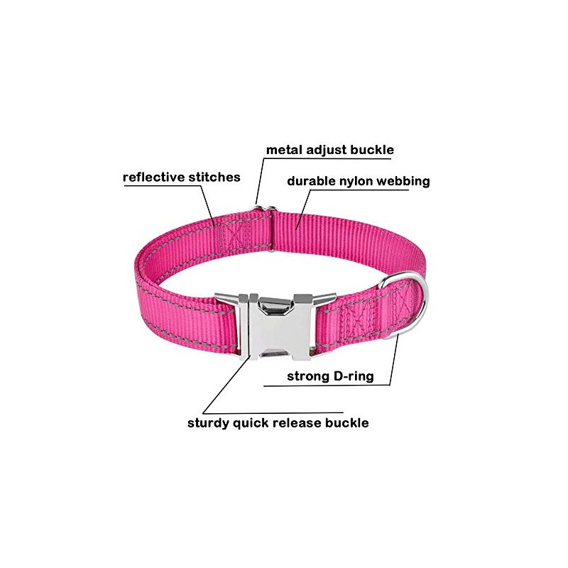 Love Dream Collar reflectante para perro con hebilla de metal,