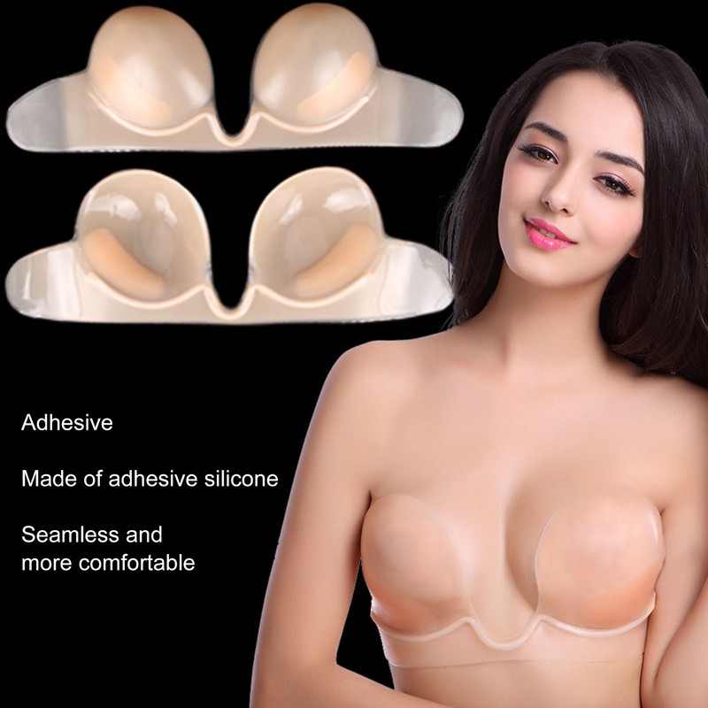 Adhesive Silicone Bra One Piece Push Up Strapless Seamless Push