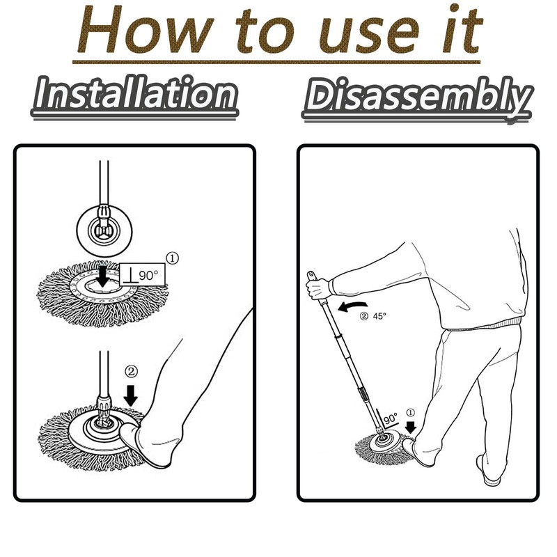 3 Pack Mop Heads Replacement, 360° Spin Mop Heads Standard