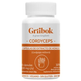 Griibok | Hongo Cordyceps | 90 cápusulas de 330 mg c/u | Orgánico Vegano Sin Gluten