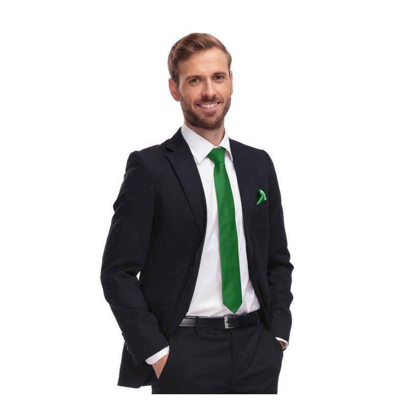 trilece Emerald Green Ties for Men - Mens Solid Color