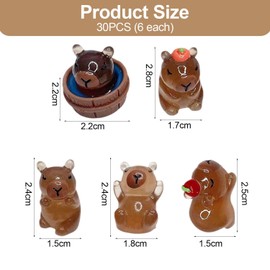 MEMOFYND 30 Pieces Of Luminous Capybara, Mini Resin Ornaments, Garden Miniature Toys, Cute Cartoon Animal Ornaments, Creative Desktop Ornaments