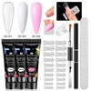 Poly Extension Gel Nail Kit, Clear White Pink Builder Nail