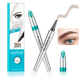 EHIOG Eyebrow Pencil, Microblading Waterproof Eyebrow Pen, Eye Brow Makeup Tool Eyebrow Pencil with 4 Micro-Fork Tip Long-Lasting Brow Tint, for Natural Eyebrow Hair Makeup-03#RedBrown