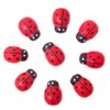 Honbay 100PCS 10x13mm Flatback Self Adhesive Tiny Wooden Ladybug Embellishments
