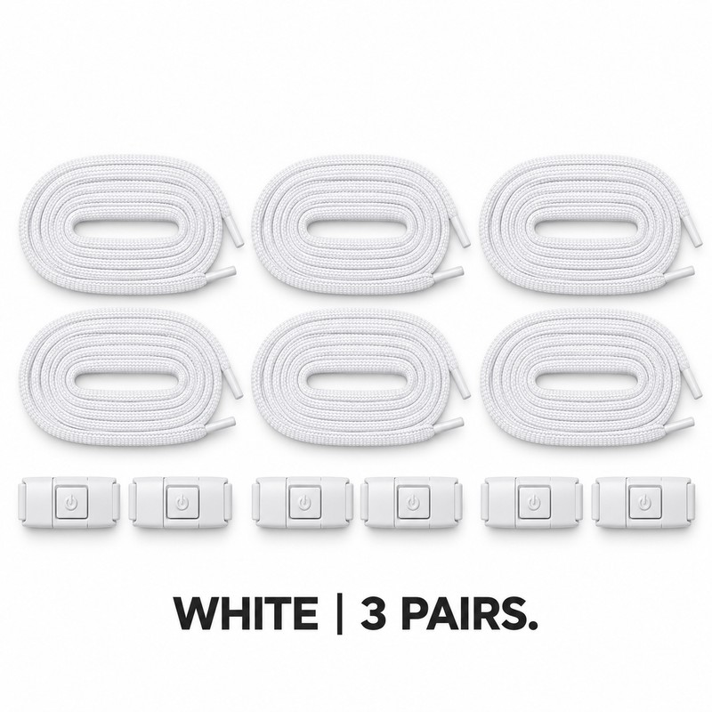 Elastic No-Tie Flat Shoelaces with Press-Lock Closure – Easy-On Sneaker