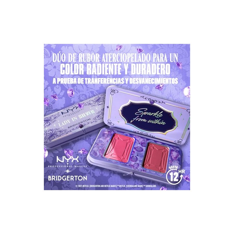 Nyx Professional Makeup, Bridgerton Paleta de Rubor, Tono: Lady in