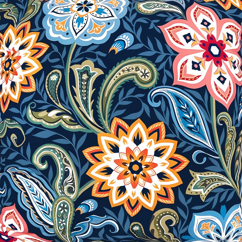 ZFENGYYUAN NAVY Flower Pillow Covers 45x45 cm Cushion Covers Polyester