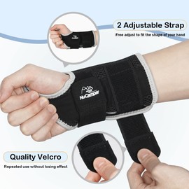 NuCamper Carpal Tunnel Wrist Brace for Both Left Right Hands,Adjustable Wrist Support Splint Hand Brace for Men Women,Night Sleep Support Arm Stabilizer with Compression Sleeve for Injuries,Sprain