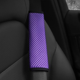CGEAMDY 2Pcs Auto Seat Belt Cover, Breathable Seatbelt Shoulder Harness Pads Strap Helps Protect Your Neck, for a More Comfortable Driving, Car Accessories Compatible with Adults Youth Kids(Purple)