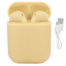 TWS Bluetooth 5.0 Wireless Earbuds Touch Control Headset Earphone with Charging CaseYellow