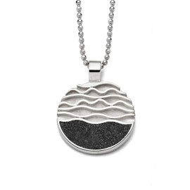 DUR Jewellery Pendant Beach Wave Lava Sand Silver Rhodium-Plated 925 Silver (P3216), Sterling Silver, No Gemstone