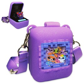 XEGIMOR Silicone Case for Bitzee Interactive Toy Digital Pet Case, Protective Skin Cover for Bitzee Virtual Electronic Pets Lanyard Accessories (Silicone Case and Lanyard) (Purple)