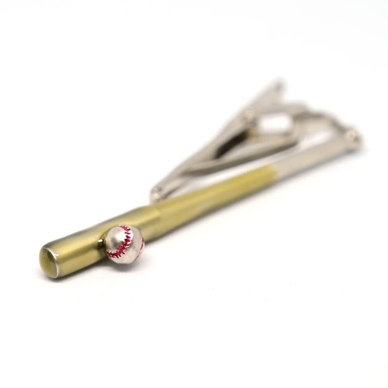 Swank T0141 Baseball Bat Tie Bar (Brown), Brass, No Gemstone