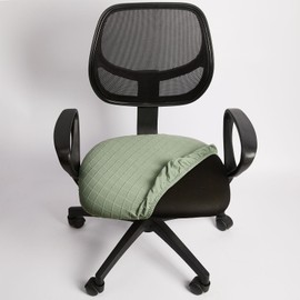 Melaluxe Stretch Jacquard Office Chair Cover, Removable Washable Desk Chair Cover Rotating Chair Seat Slipcover, Green