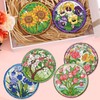 Mrnsiet 8 Pcs Flowers Diamond Painting Coasters Kits with Holder,DIY
