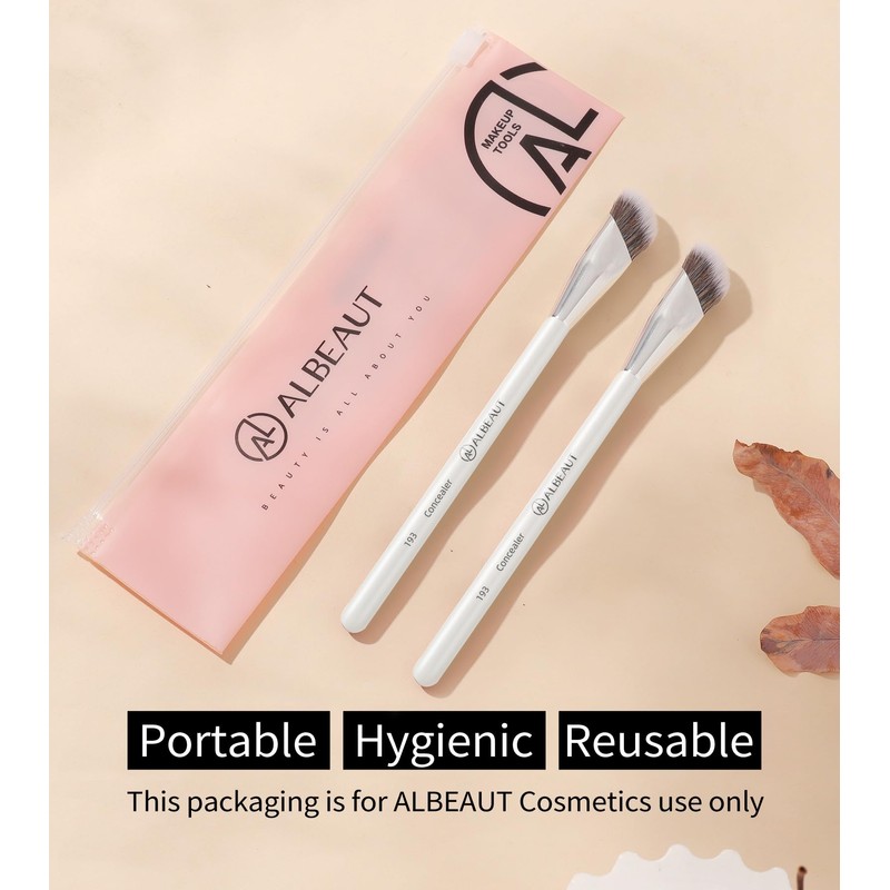 Albeaut Concealer Makeup Brushes 2 PCS Angled Brushes for Liquid,
