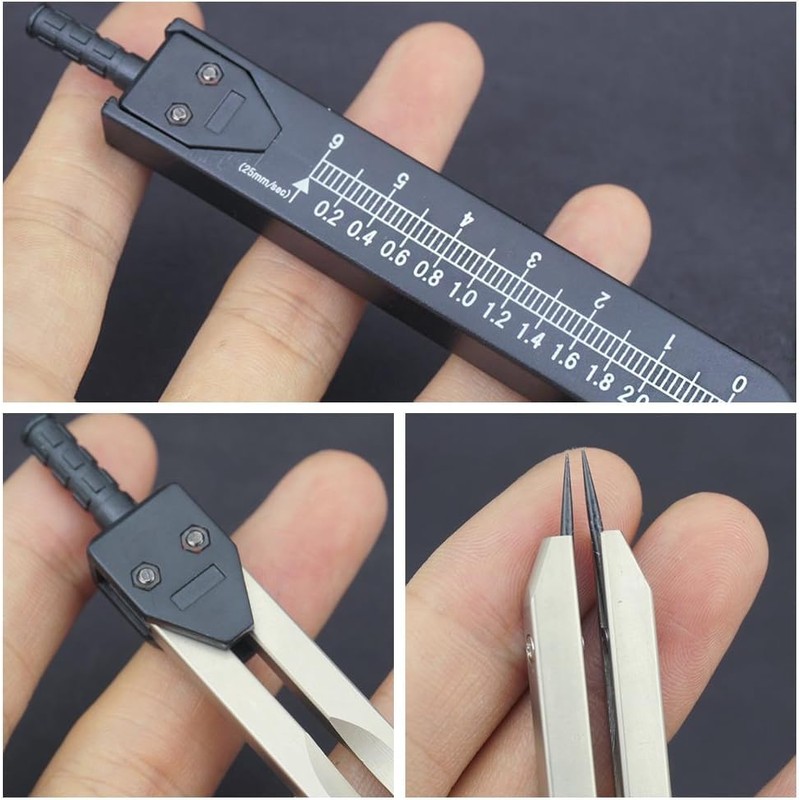 ECG Measuring Ruler, ECG Vernier Caliper, Stainless Steel, 0-2.4 Inch,