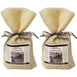 Montana Huckleberry Dessert Ground Coffee - 2 bags of 12 oz Rustic Western Style Burlap Bag from Bounty Foods All Natural Enjoy this Brew as an American Breakfast Essential (HKC2PK)