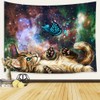 JAWO Cat Wall Tapestry Cool Funny Kitten Playing With Butterfly