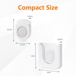 OFFCUP Magnetic Holder, Remote Control Holder, Pack of 4 Remote Control Holes, Magnetic Wall Mount, Remote Control Holder, No Drilling Holes for Home, School and Office