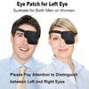 RIKEYO 2Pcs 3D Eye Patches for Adults, Adjustable Medical Eyepatch,Black(Left)