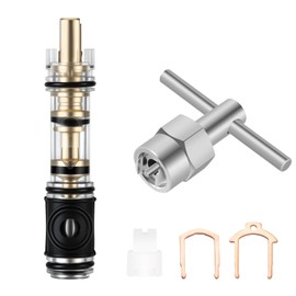 1 Pack Dual Seal 1225 Replacement Cartridge With 104421 Cartridge Removal Tool, for Moen 1225 1225B, One Handle Kitchen and Bathroom Faucet Cartridge, for Single Handle Faucet/Showers, Brass