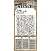 Tim Holtz - Nine Mini Layering Stencils - Herringbone, Countdown,