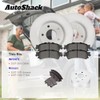 AutoShack Front Brake Rotors Premium Ceramic Brake Pads | Replacement