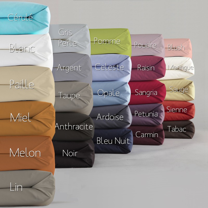 ESSIX Royal Line Cotton Percale Fitted Sheet, white, 2 x