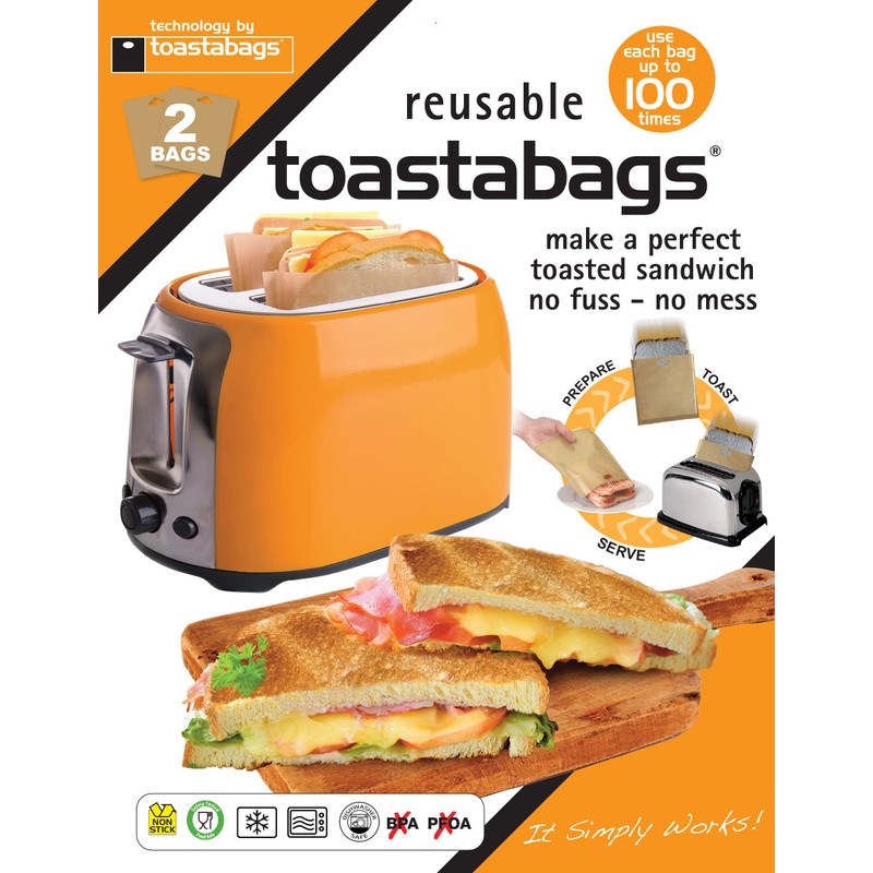 Toastabags Toast Bags 100 use (Pack of 5), Acrylic, Gold