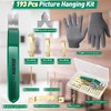 Feekoon 193 Pcs Picture Hanging Kit, Glazier Point Driver with