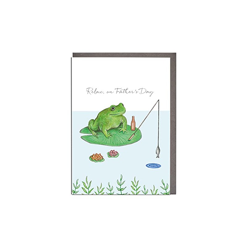 Frog Fishing Father's Day Card - 'Relax, On Fathers Day'