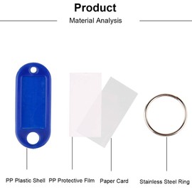 70 pcs Key Tags with Ring 7 Colours Plastic Key Tags Key Labels Coloured Key Tags, Tags with Key Rings as Key Fobs Luggage Pet Name Memory Stick Tags