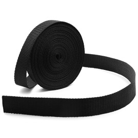 Oak-Sports Webbing 1 Inch 1.5 Inch 2 Inch Wide - Heavy Duty Poly Strapping 1" & 1.5" & 2" Webbing for Indoor or Outdoor DIY Gear Repair (Black, 2"-10 Yard)