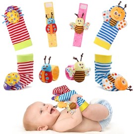 Bloobloomax Baby Rattles Toys for 0-12 Month, Infant Girl Boy Toys for Babies 3-6 Months, Newborn Hand & Foot Toys for 0 to 9 Months, Baby Shower Gift