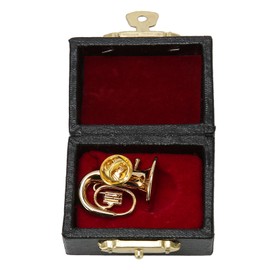 Brass Miniature Tuba Shaped Lapel Brooch Pin Elegant Mini Musical Instrument Brooch for Music Lover Gold