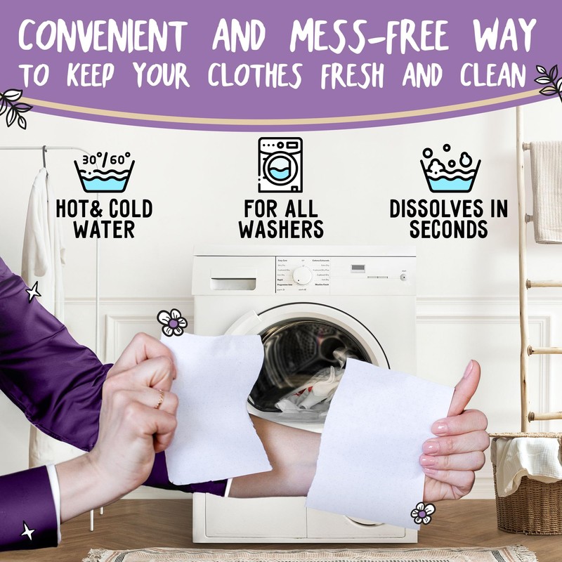 Eco-Friendly Laundry Detergent Sheets - Efficient, Clean, and Fresh Scented,