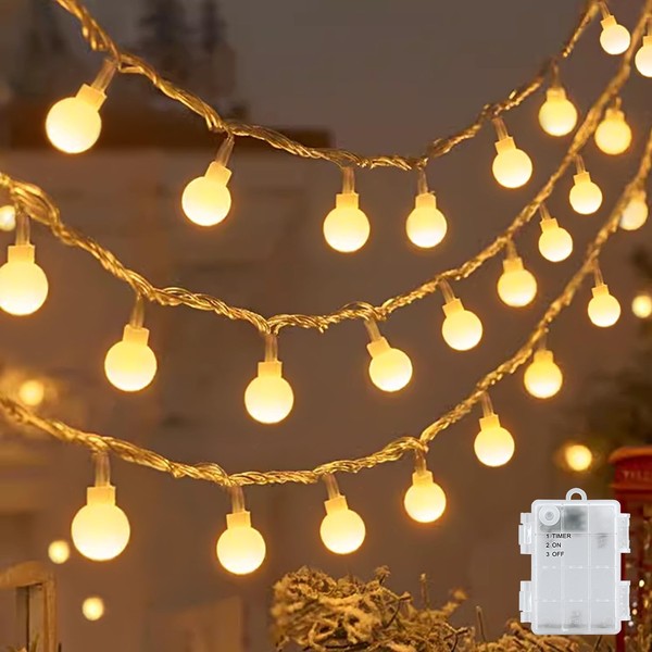 cshare cshare Led Lichterketten Globe Au?en, 6M 40LED Kugel Batteriebetriebene