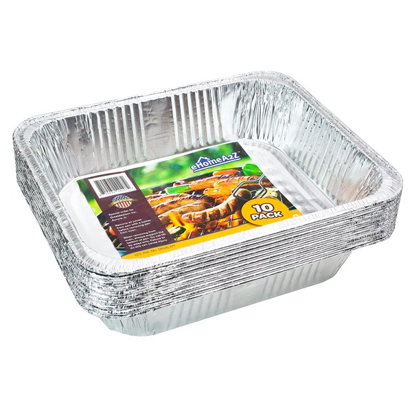 EHOMEA2Z Aluminum Pans Disposable Half Size (10 Pack) 9x13,Prepping, Roasting, Food, Storing, Heating, Cooking, Chafers, Catering, Crawfish Trays