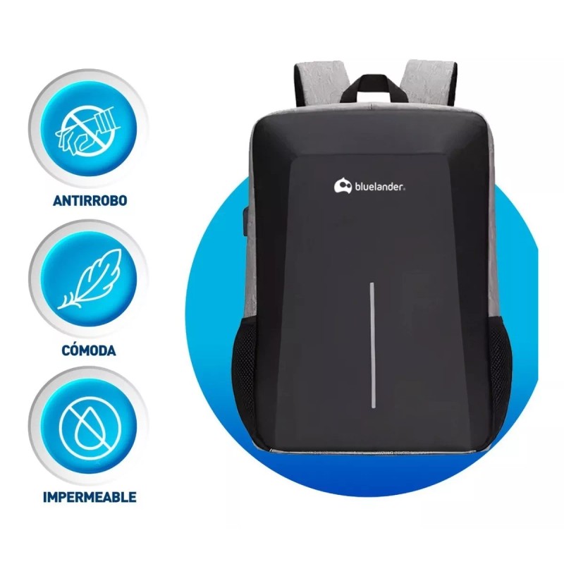 Bluelander Mochila Antirrobo De Gran Capacidad Cargador Usb Impermeable