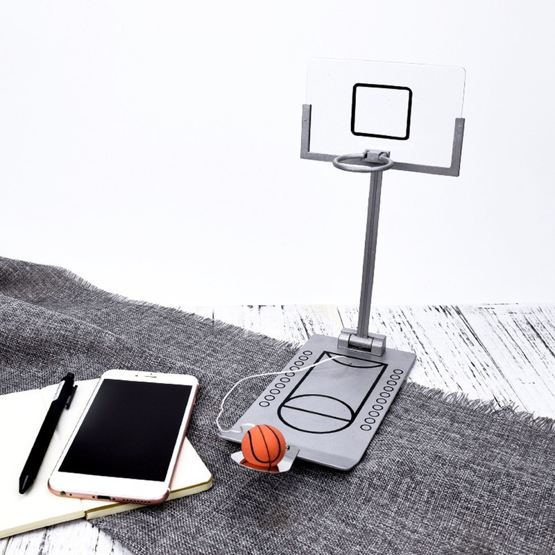 Desktop Basketball Game Foldable Reduce Pressure Aluminium Alloy Miniature Basketball