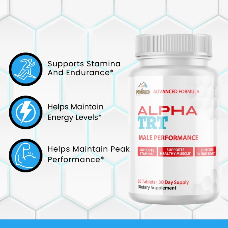 Pelican Vitamins ALPHA TRT- Men's Health & Performance- 4 Bottles-