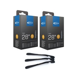 Schwalbe DV17 Bicycle Inner Tubes 40 mm 28 Inches (28/47-622/635) with 3 MSZweirad Tyre Levers Set of 2