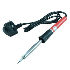 Mains Powered Soldering Iron Solder UK Plug Basic Beginner Electronics DIY Hobby Repairs (40, Watts)