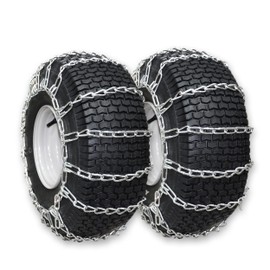 OakTen Set of 2 Tire Chains 16x7.5x8, 18x6.5x8, 18x8.5x8 for Lawn Garden Tractors, Mowers, and Riders, 2-Link Design for Enhanced Traction