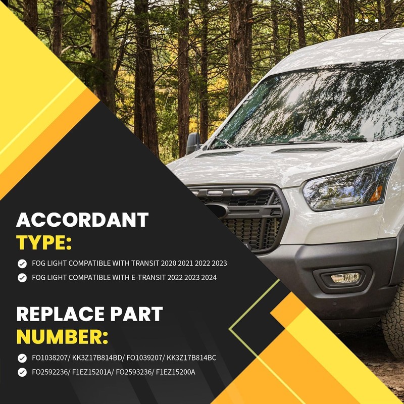 OsyphereX Fog Light Assembly Compatible with Transit 2020 2021 2022