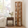 YOWOS Rotating Bookshelf Tower, 360 Display Spinning Bookcase, Bamboo Bookshelf