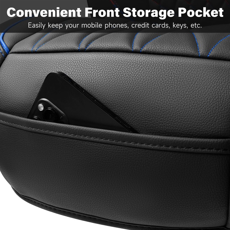 CAR PASS Luxury PU Leather Two Front Car Seat Covers,
